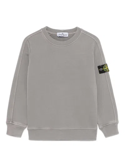 Stone Island Kids' Compass-badge Sweatshirt In Grey