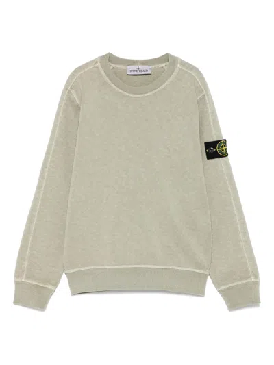 Stone Island Kids' Compass-badge Sweatshirt In Grün