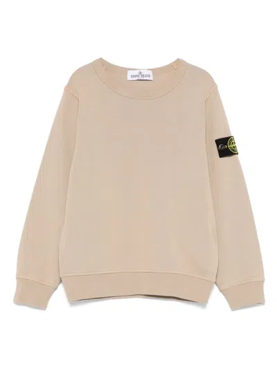 Stone Island Kids' Compass-badge Sweatshirt In Neutrals