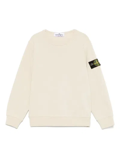Stone Island Kids' Compass-badge Sweatshirt In Neutrals