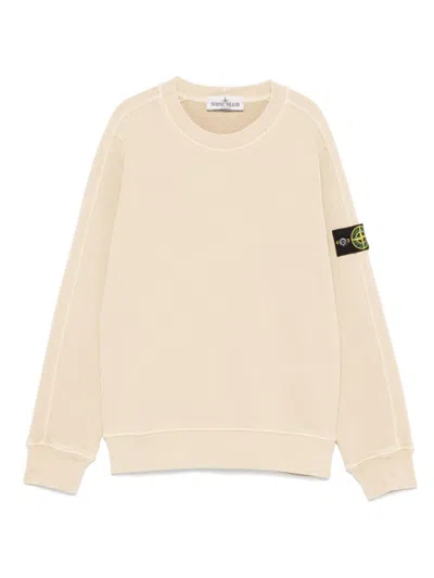 Stone Island Kids' Compass Badge Sweatshirt In Nude