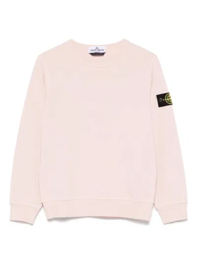Stone Island Kids' Compass-badge Sweatshirt In Pink