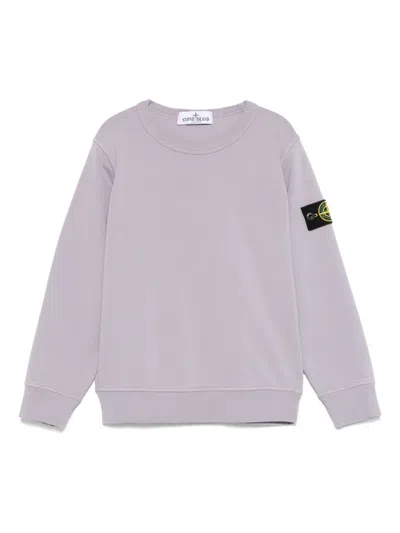 Stone Island Kids' Compass-badge Sweatshirt In Purple