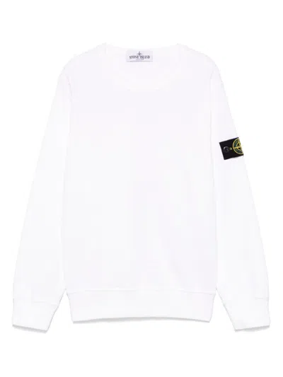 Stone Island Kids' Compass-badge Sweatshirt In White