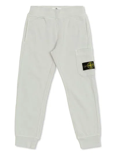 Stone Island Kids' Compass-badge Track Pants In Grey
