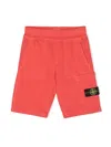Stone Island Compass-badge Track Shorts In 红色