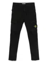Stone Island Logo-patch Cargo Trousers In Black