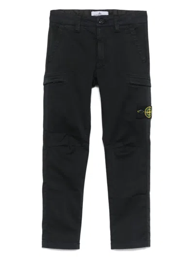 Stone Island Junior Kids' Compass-badge Trousers In Blue