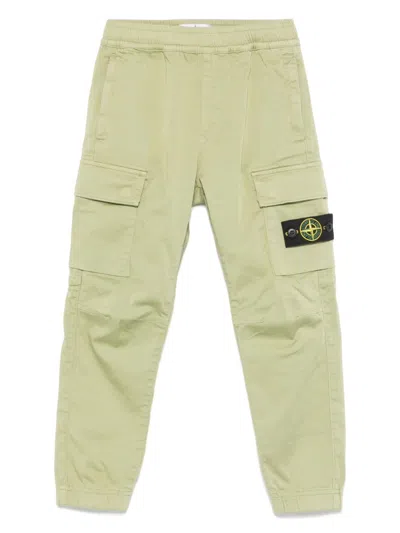 Stone Island Kids' Compass-badge Trousers In Green