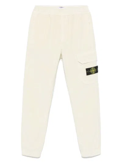 Stone Island Kids' Compass-badge Track Pants In Neutrals