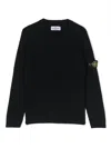 Stone Island Logo-patch Sleeve Jumper In Blue