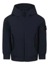 Stone Island Compass-badge Zip Hoodie In Blue