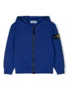 Stone Island Compass-badge Zip-up Hoodie In Blue