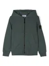 Stone Island Compass-badge Zip-up Hoodie In Green
