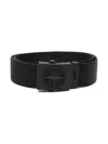Stone Island Logo-buckle Belt In Black