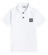 STONE ISLAND JUNIOR COMPASS COTTON-BLEND PIQUÉ POLO SHIRT