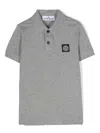 Stone Island Compass Cotton Polo Shirt In Grey