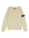 Stone Island Compass-detachable Badge Sweatshirt In Neutrals
