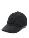 Stone Island Compass-embroidered Cap In Black