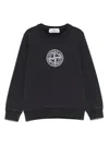 Stone Island Compass-embroidered Sweatshirt In Blue