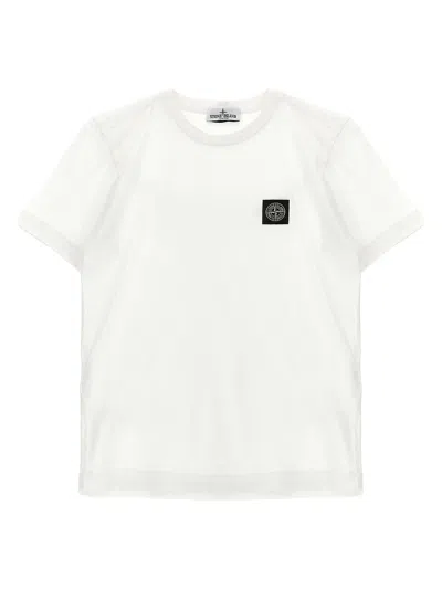 Stone Island Junior Compass Logo Patch T-shirt In White