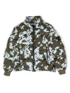 Stone Island Compass-motif Abstract-pattern Print Jacket In Green