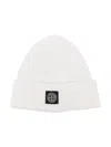 Stone Island Logo-patch Fine-knit Beanie In White