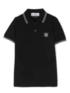 Stone Island Kids' Poloshirt Mit Kompass In Blue