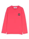 Stone Island Compass-motif Cotton Sweatshirt In Pink