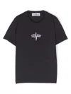 Stone Island Compass-motif Cotton T-shirt In Blue