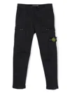 Stone Island Compass-patch Trousers In Blue