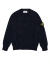 Stone Island Compass-motif Crewneck Jumper In Blu