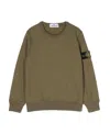 Stone Island Junior Compass-motif Crewneck Sweatshirt In Green