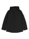 Stone Island Compass-motif Feather-down Coat In Black