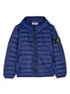 Stone Island Compass-motif Hooded Jacket In Blue