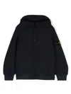 Stone Island Compass-motif Hooded Jacket In Blue