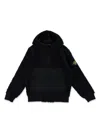 Stone Island Teddy Hoodie Fleece In Black