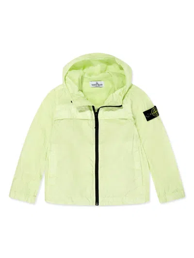 Stone Island Kids' Compass-motif Jacket In Green