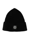 Stone Island Ribbed-knit Beanie In 黑色