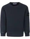 Stone Island Compass-motif Organic Cotton Sweatshirt In Blue