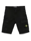 Stone Island Compass-motif Shorts In Black