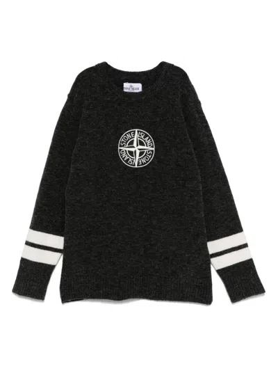 Stone Island Kids' Compass-motif Sweater In Blue