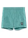 Stone Island Compass-motif Swim Shorts In Green