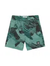 Stone Island Compass-motif Swim Shorts In Green