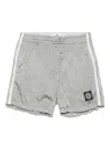 Stone Island Junior Kids' Compass-motif Swim Shorts In Grey
