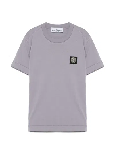 Stone Island Kids' Compass-motif T-shirt In 灰色