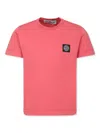 Stone Island Chest Logo-patch T-shirt In Pink