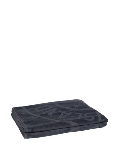 Stone Island Kids' Compass-motif Towel In Blue