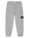 Stone Island Kids Gray Garment-dyed Lounge Pants In 灰色