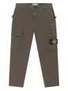 Stone Island Compass-motif Trousers In Green